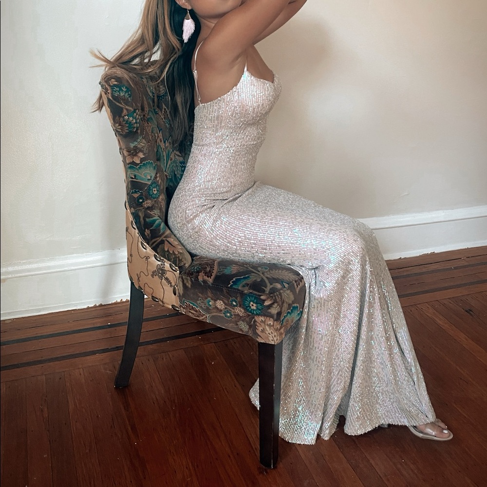 Iridescent Sequin Maxi Dress